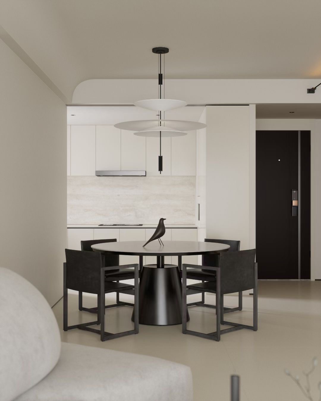 Dining area with round table