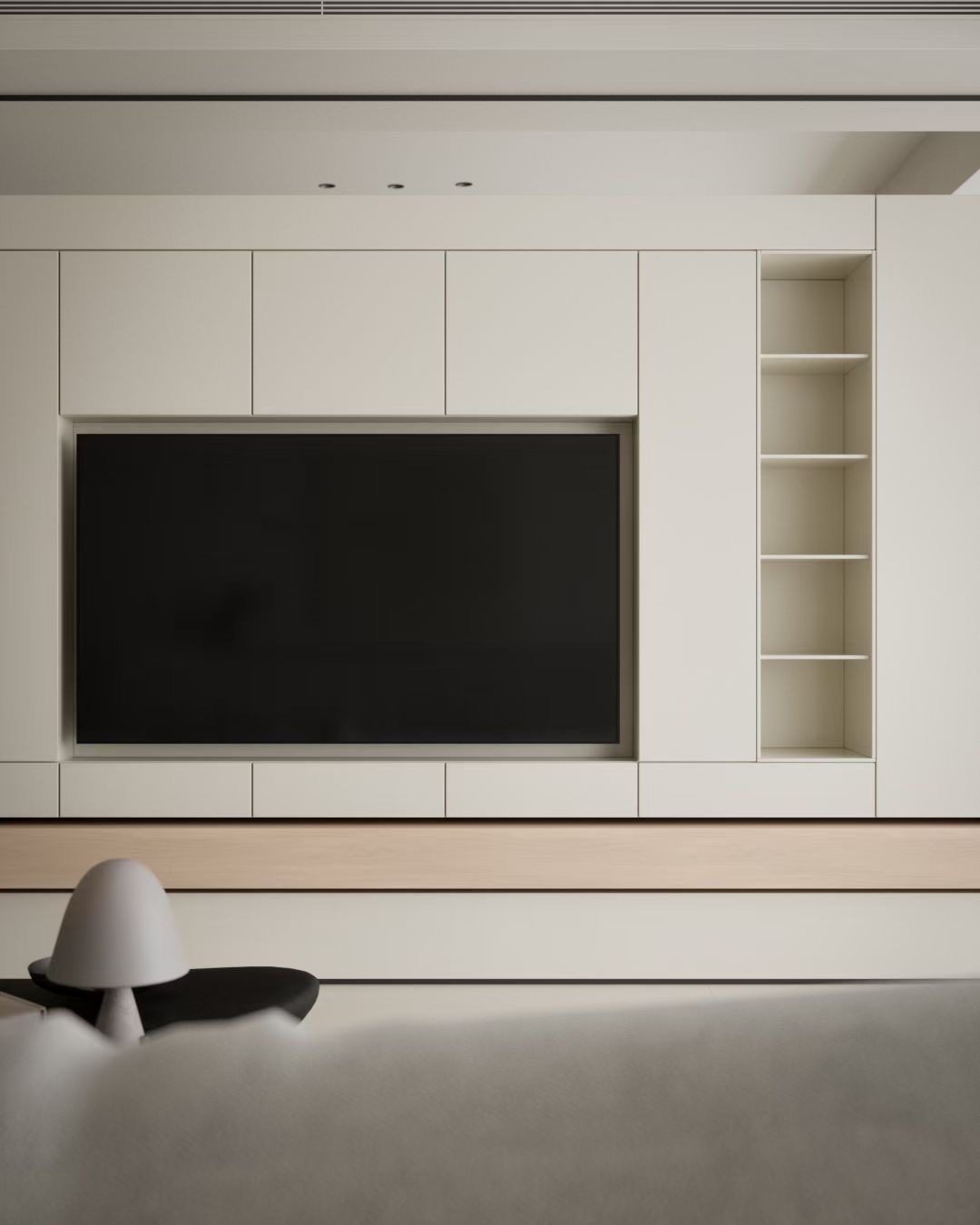 Built-in TV feature wall